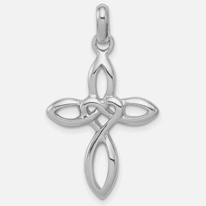 Sterling Silver 925 Passion Cut-Out Cross Pendant.